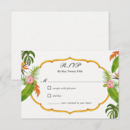 RSVP de Casamento Floral Tropical