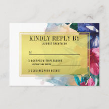 RSVP de Casamento | Flores De Aquarelas Tropicais