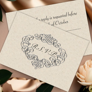 RSVP de Casamento Flourado de Silver