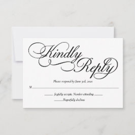 RSVP de Casamento Formal Branco Elegante