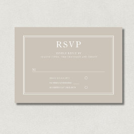 RSVP de Casamento Formal de Taupe Beige Elegante M