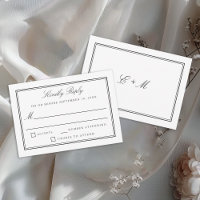 RSVP de Casamento Formal Elegante Branco Clássico