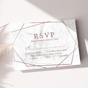 RSVP de Casamento Geométrico Simples, Dourado do M
