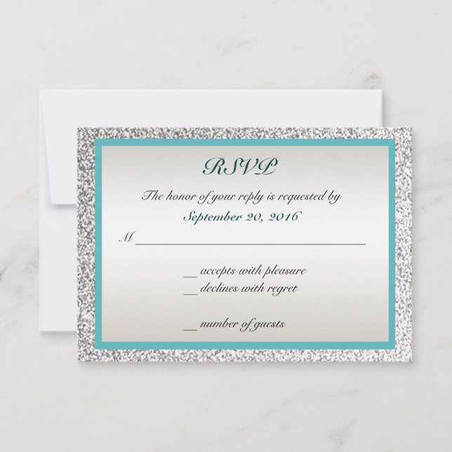 RSVP de Casamento Glitter Elegante (Frente)