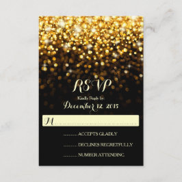 RSVP de Casamento Glitz Glitz Negro Dourado Hollyw