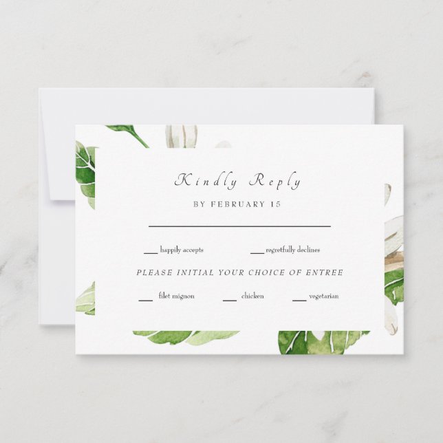 RSVP de Casamento Greenery Simple (Frente)