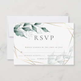 RSVP de casamento | Grelha Verde Cinzenta