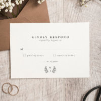 RSVP de Casamento Inicial do Monograma Botânico El