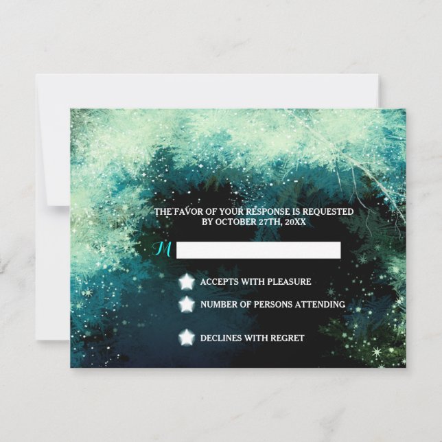 RSVP de Casamento Inspiracional de Floresta Estrel (Frente)