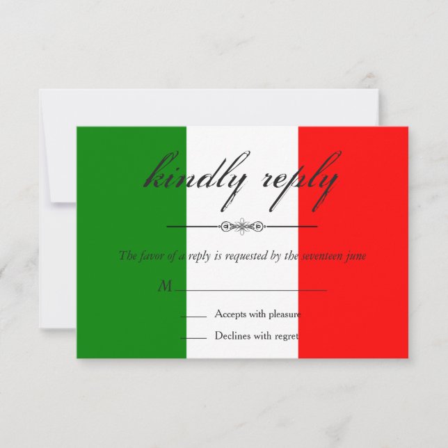 RSVP de Casamento Italiano da Itália Moderna (Frente)