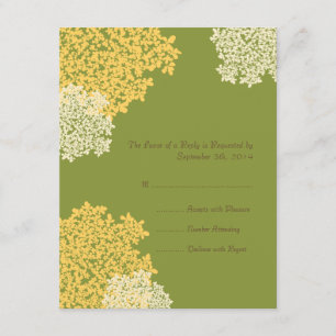 RSVP de Casamento Lace da Rainha Verde e Amarela