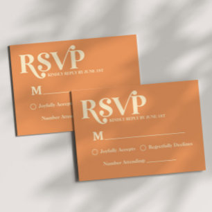 RSVP de Casamento Laranja Retrominimalista