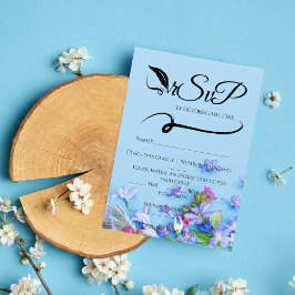 RSVP de Casamento Manuscrito Primavera Minimalista