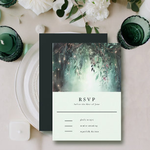 RSVP de Casamento Mauve da Floresta Dourada Encant