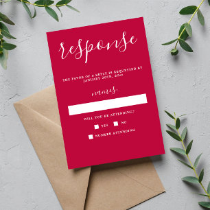 RSVP de Casamento Minimalista de Framboesa Verdade