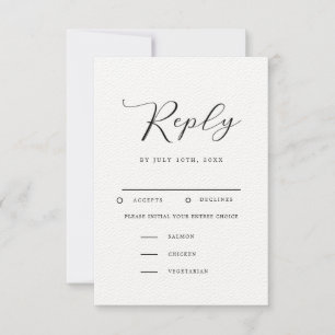 RSVP de Casamento Minimalista Moderno com a Escolh
