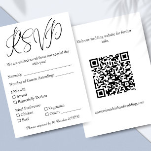 RSVP de Casamento Minimalista Moderno de Script El
