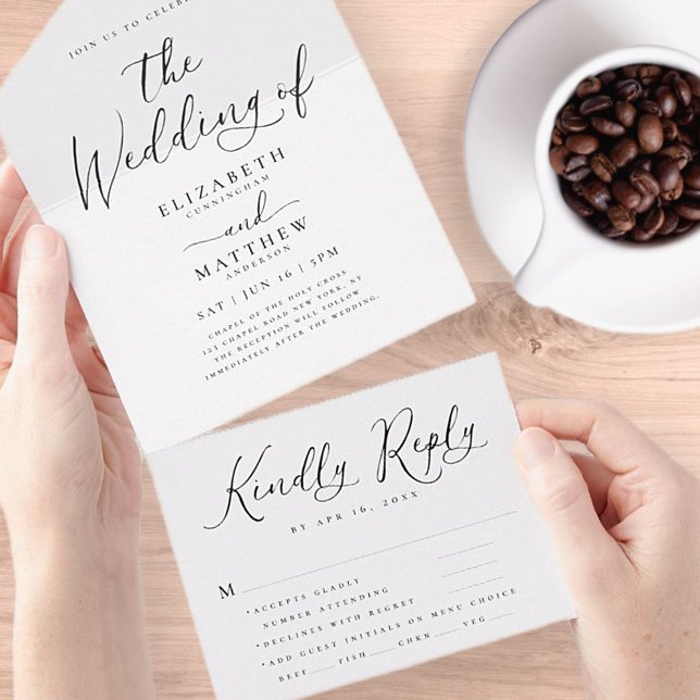 RSVP de Casamento Minimalista Simples de Chic Eleg (Criador carregado)