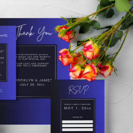 RSVP de Casamento Mínimo Azul-Noite