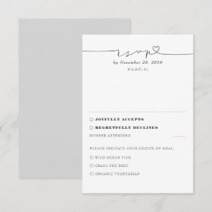 RSVP de Casamento Mínimo da cinza