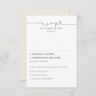 RSVP de Casamento Mínimo da Ivory Modern
