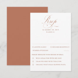 RSVP de Casamento Mínimo da Terracotta e White Mod