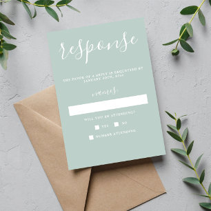 RSVP de Casamento Mínimo de Vidro do Mar Simplicit