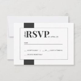 RSVP de casamento mínimo preto e branco
