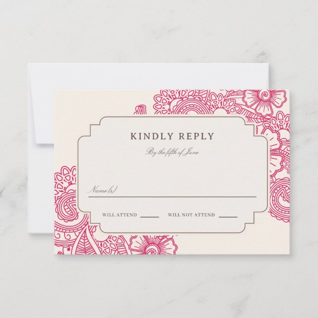 RSVP de Casamento Mod Mehandi (Frente)