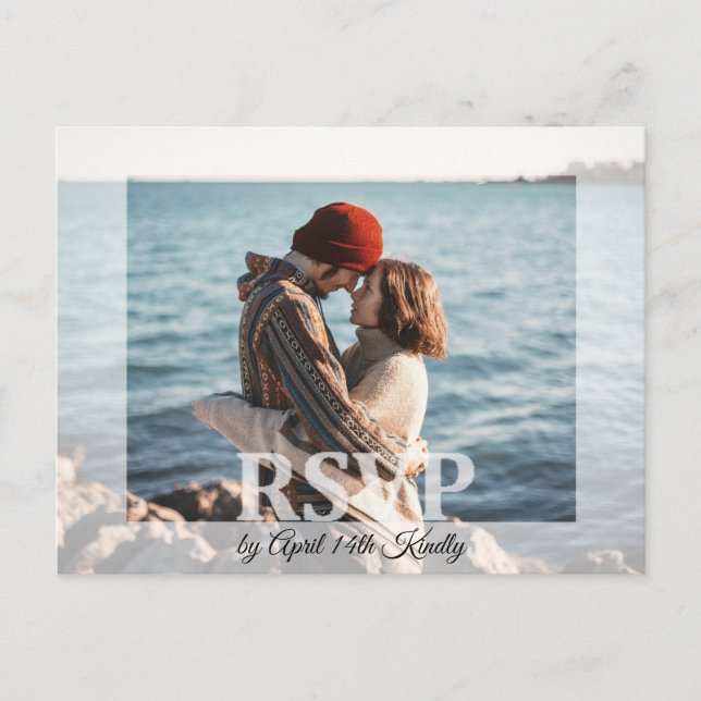 RSVP de Casamento Moderno Adicionar seu Cartão com (Frente)
