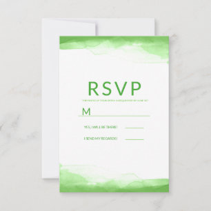 RSVP de Casamento Moderno com Aquarela Verde Lima