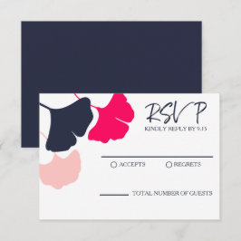 RSVP de casamento moderno e ousado com folhas de G