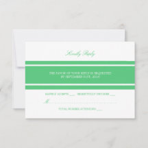 RSVP de Casamento Moderno Emerald Green