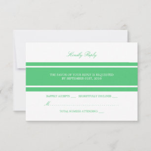 RSVP de Casamento Moderno Emerald Green