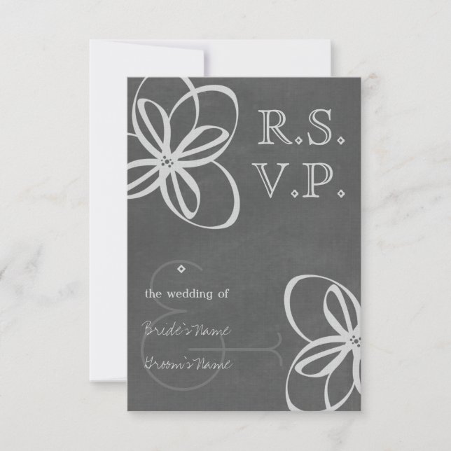 RSVP de Casamento Moderno Floral Inspirado no Chal (Frente)