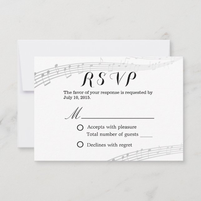 RSVP de Casamento Musical Simples e Elegante (Frente)
