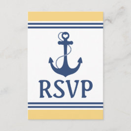 RSVP de Casamento Náutico Amarelo e Azul
