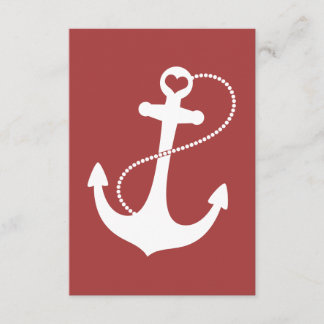 RSVP de Casamento Náutico de Âncora Vermelha