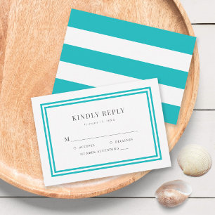RSVP de Casamento Náutico de Faixa Branca de Cor 