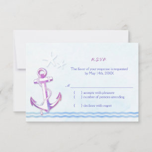 RSVP de Casamento Náutico de Praia da Âncora Roxa