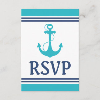 RSVP de Casamento Náutico Turquesa