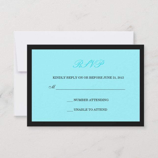 RSVP de Casamento Negro (Frente)