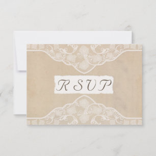 RSVP de Casamento no Estilo Vintage com Lona, Pape