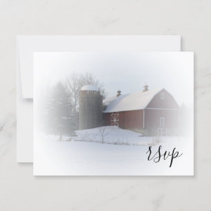 RSVP de Casamento no inverno de Neve Coberta
