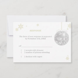 RSVP de Casamento no inverno Silver Elegante