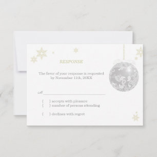 RSVP de Casamento no inverno Silver Elegante