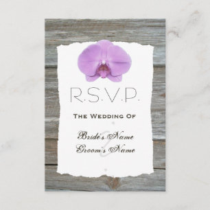 RSVP de Casamento Orquídeo - Barnwood