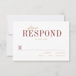 RSVP de casamento outono minimalista de tipografia