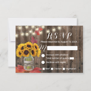RSVP de Casamento outono RSVP de Girassol do outon