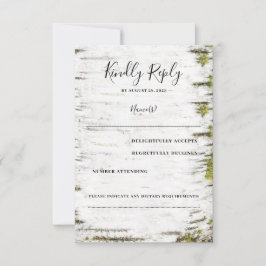 RSVP de Casamento outono Russo do Latido de Árvore
